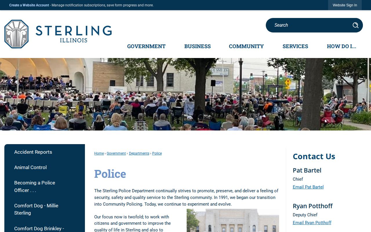 Sterling Police Department official page for Sterling arrest record contacts
